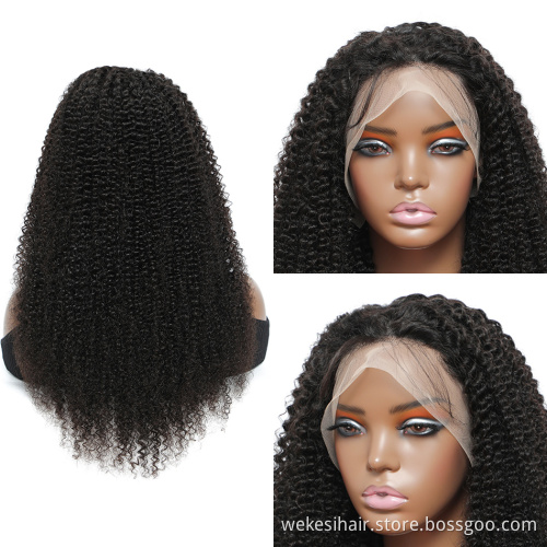 Cheap Brazilian Virgin Hair 13*4 Lace Front Wig, Natural Color Water Wave Remy Hair Wig For Black Women
